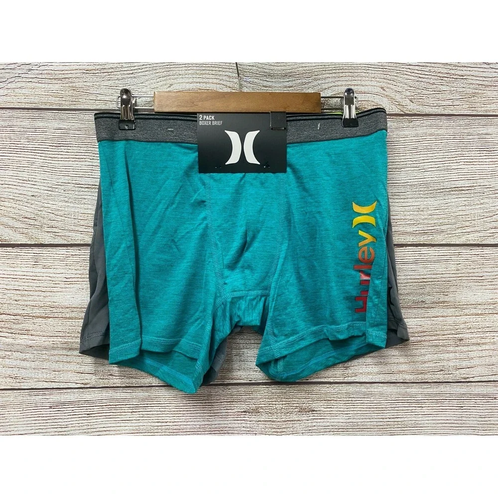 Hurley Boxer Briefs Mens M (32-34) Wayfarer Graphic Boxer Brief - 2-Pack New